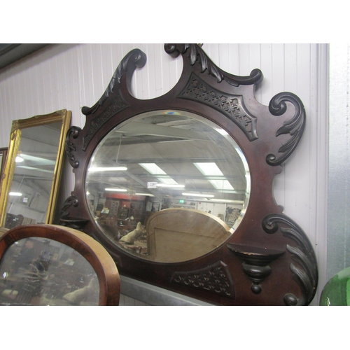 2139 - A Victorian mahogany overmantel mirror with scrolled top