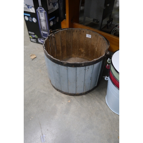 2041 - A wooden metal bound bucket