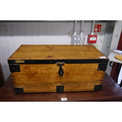 2080 - A pine metal bound trunk