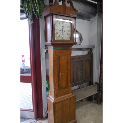 2083 - A Georgian oak Grandfather clock, Barnstable, Jnr Mallett