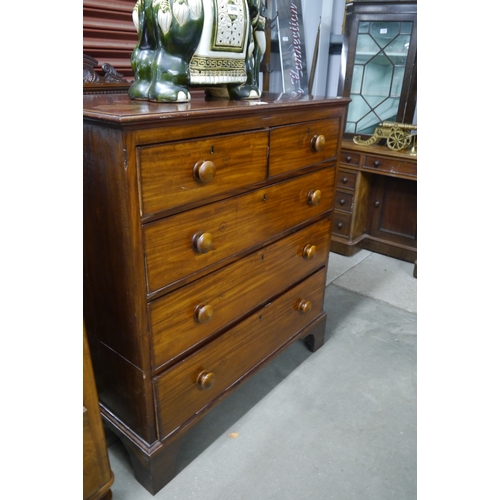 2089 - A Victorian mahogany two over three chest of drawers