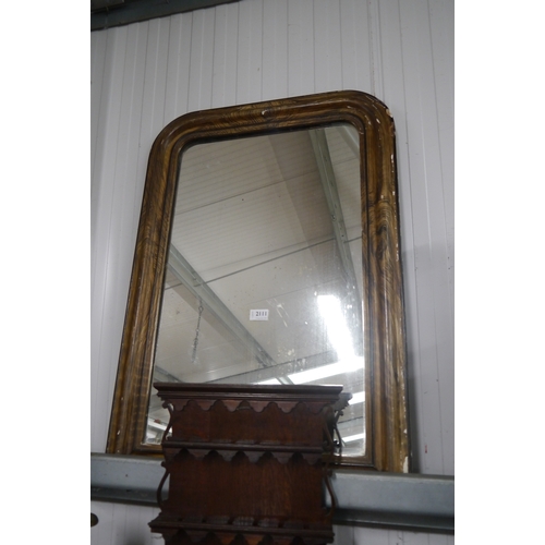 2111 - A Victorian French scumble framed mirror