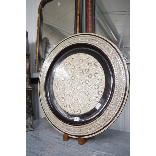 2117 - A large decorative charger, mother of pearl detail 70cm diameter