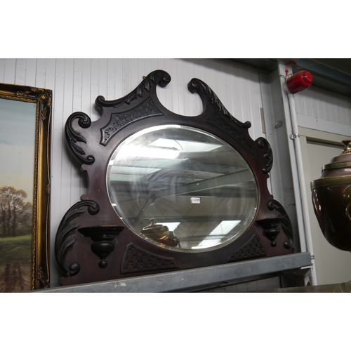 2139 - A Victorian mahogany overmantel mirror with scrolled top