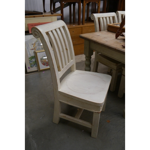 2432 - Six painted dining chairs