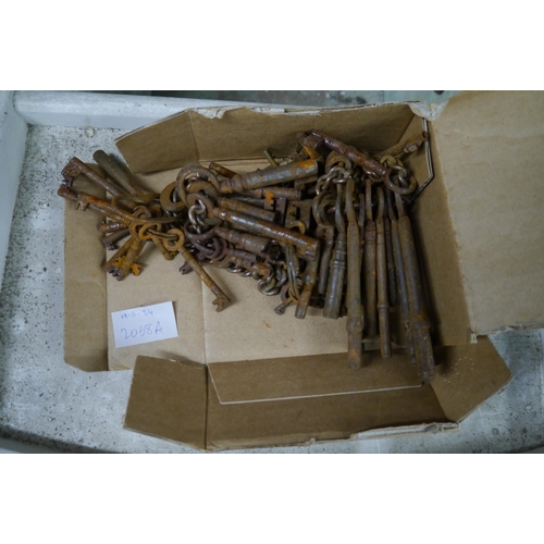 2068A - A bundle of 19th Century iron keys