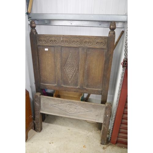 2084A - A 1920s Oak Single bed, no irons