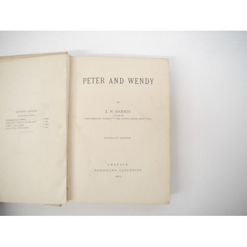 5056 - J.M. Barrie: 'Peter and Wendy', Leipzig, Bernhard Tauchnitz, 1911, copyright edition, contemporary c... 