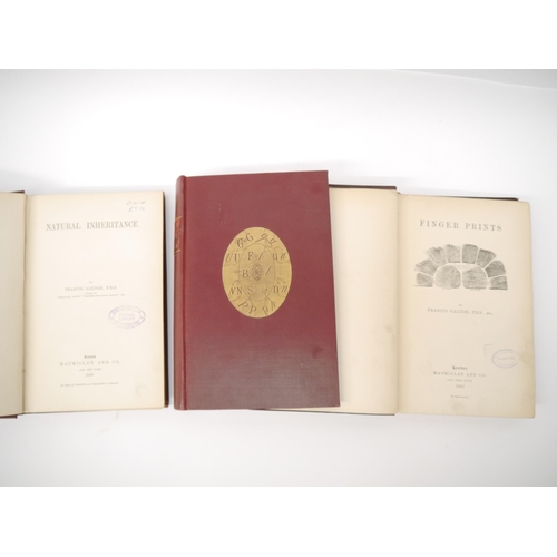 5080 - Francis Galton, 3 titles, all first editions, all published London, Macmillan, comprising: 'Finger P... 