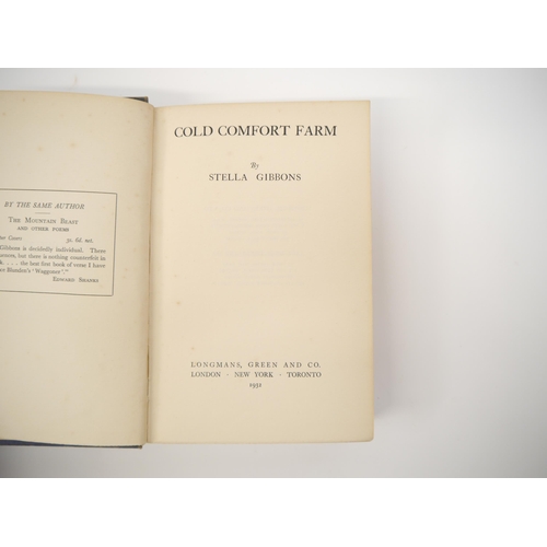 5136 - Stella Gibbons: 'Cold Comfort Farm', London, Longmans, 1932, 1st edition, original cloth (rubbed, wo... 