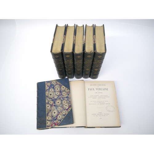 5202 - Paul Verlaine: 'Oeuvres Completes; Oeuvres Posthumes', Paris, Albert Messein, 1920-23, 7 volumes, po... 