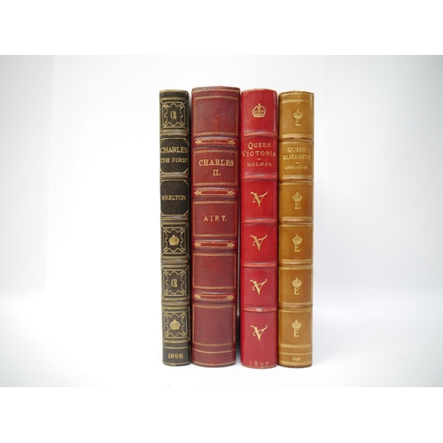 5206 - Four Royalty biographies in fine leather bindings, comprising Rev. Mandel Creighton: 'Queen Elizabet... 