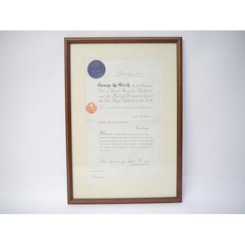 5231 - George VI (1895-1952), King of the United Kingdom 1936-1952, document signed 