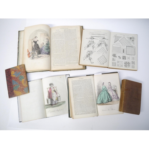 5259 - Five volumes with hand coloured fashion/costume plates, including 'The Ladies' Cabinet of Fashion, M... 