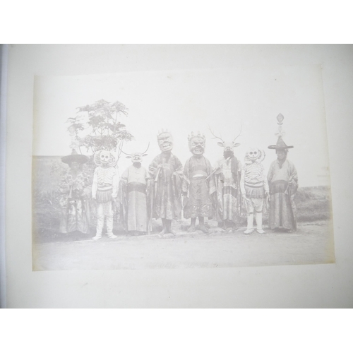 5299 - A photograph album circa 1884 containing approx. 30 albumen print photographs of India, mainly Darje... 