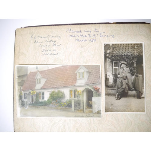 5334 - A visitor book, Fern Cottage, Horning, Norfolk Broads, numerous entries 1920's-1960's, including Art... 