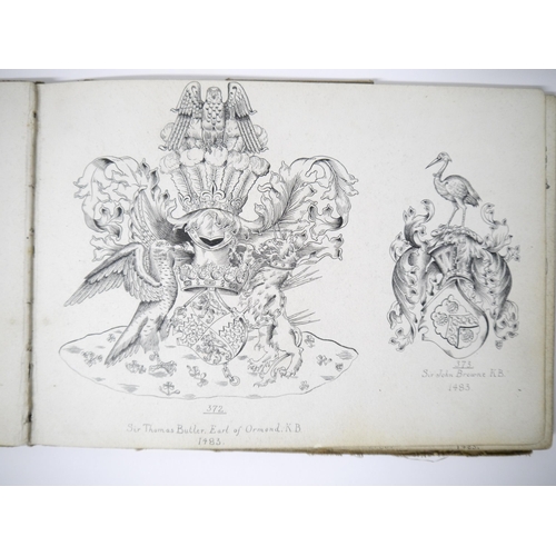 5224 - (Heraldry.) A circa late C19th/early C20th album containing examples of finely executed manuscript p... 