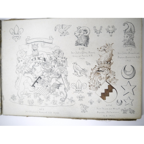 5224 - (Heraldry.) A circa late C19th/early C20th album containing examples of finely executed manuscript p... 