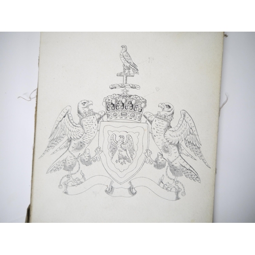 5224 - (Heraldry.) A circa late C19th/early C20th album containing examples of finely executed manuscript p... 