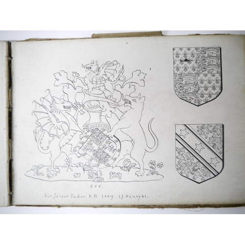 5224 - (Heraldry.) A circa late C19th/early C20th album containing examples of finely executed manuscript p... 