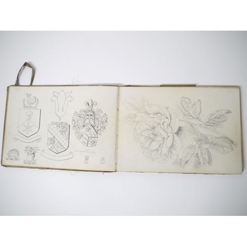 5224 - (Heraldry.) A circa late C19th/early C20th album containing examples of finely executed manuscript p... 