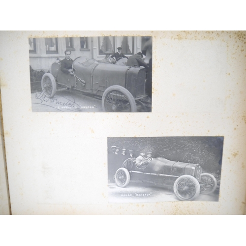 5235 - (Motor Racing, Grand Prix Sunbeams.) An early 20th Century photograph album containing 50+ mounted p... 