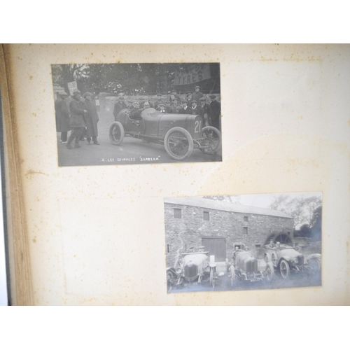 5235 - (Motor Racing, Grand Prix Sunbeams.) An early 20th Century photograph album containing 50+ mounted p... 