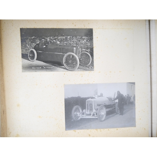 5235 - (Motor Racing, Grand Prix Sunbeams.) An early 20th Century photograph album containing 50+ mounted p... 