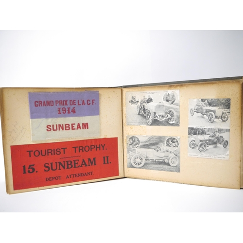 5235 - (Motor Racing, Grand Prix Sunbeams.) An early 20th Century photograph album containing 50+ mounted p... 