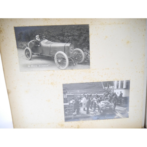 5235 - (Motor Racing, Grand Prix Sunbeams.) An early 20th Century photograph album containing 50+ mounted p... 