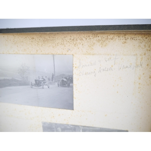 5235 - (Motor Racing, Grand Prix Sunbeams.) An early 20th Century photograph album containing 50+ mounted p... 