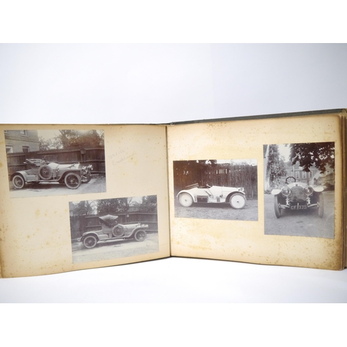 5235 - (Motor Racing, Grand Prix Sunbeams.) An early 20th Century photograph album containing 50+ mounted p... 