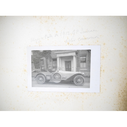 5235 - (Motor Racing, Grand Prix Sunbeams.) An early 20th Century photograph album containing 50+ mounted p... 