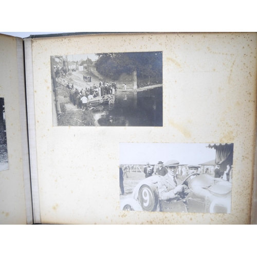 5235 - (Motor Racing, Grand Prix Sunbeams.) An early 20th Century photograph album containing 50+ mounted p... 