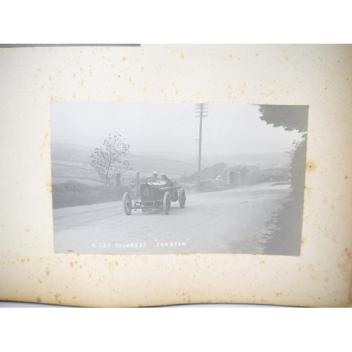 5235 - (Motor Racing, Grand Prix Sunbeams.) An early 20th Century photograph album containing 50+ mounted p... 