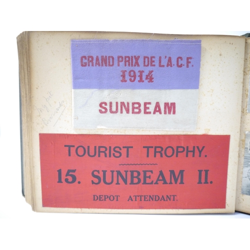 5235 - (Motor Racing, Grand Prix Sunbeams.) An early 20th Century photograph album containing 50+ mounted p... 