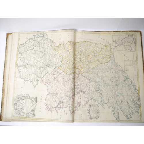 5277 - (Atlas.) John Senex, an untitled early to mid 18th Century atlas, 32 maps, comprising uncoloured eng... 