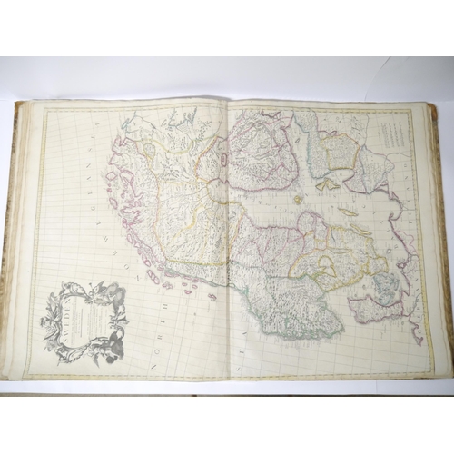 5277 - (Atlas.) John Senex, an untitled early to mid 18th Century atlas, 32 maps, comprising uncoloured eng... 