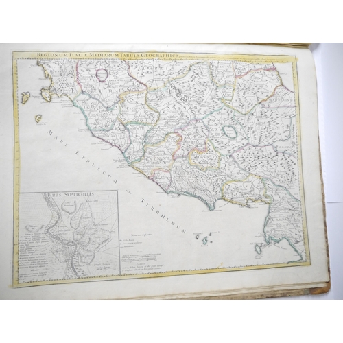 5277 - (Atlas.) John Senex, an untitled early to mid 18th Century atlas, 32 maps, comprising uncoloured eng... 