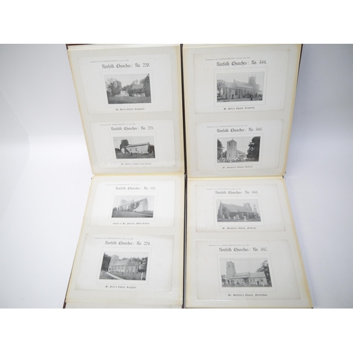 5345 - Two large modern albums containing 161 early C20th plates of Norfolk churches, all b/w illustrations... 