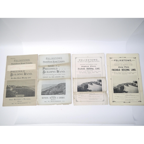 5349 - Four early 20th Century Felixstowe building plot sale catalogues, comprising 'Hamilton Road Estate 6... 