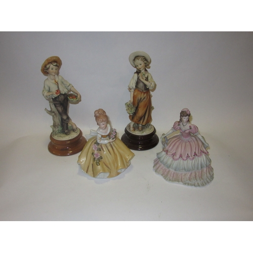 1283 - Three 19th Century porcelain figures (a/f) and a King Charles spaniel (4)