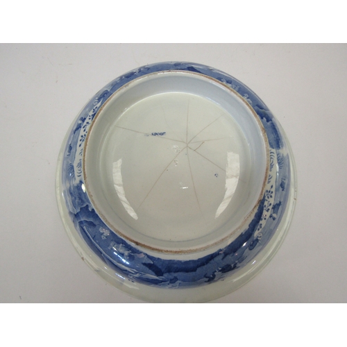 1193 - A Spode blue and white bowl, a/f - star crack to base, 31cm diameter