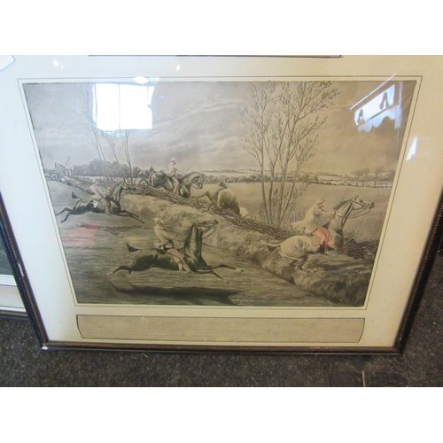 1084 - A set of four framed hunting scenes 