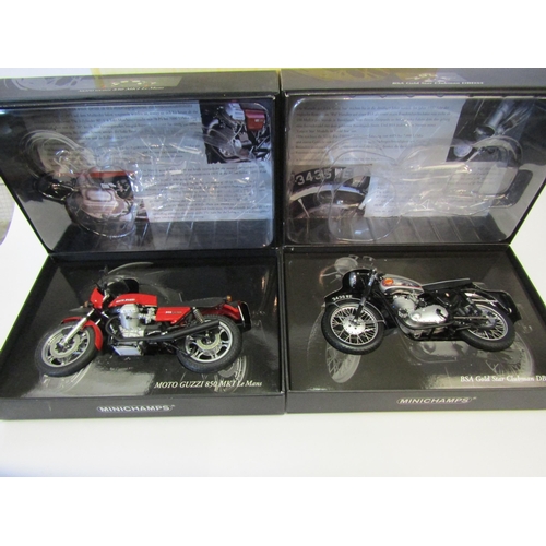 1297 - Diecast vehicles including 1:12 scale Minichamps Vincent Black Shadow, Motoguzzi 850 Mk I Le Mans, B... 