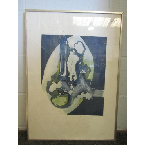 1381 - JOVAN IVANOVIC (XX): A contemporary limited edition print, blues and greens, signed and numbered 3/4... 