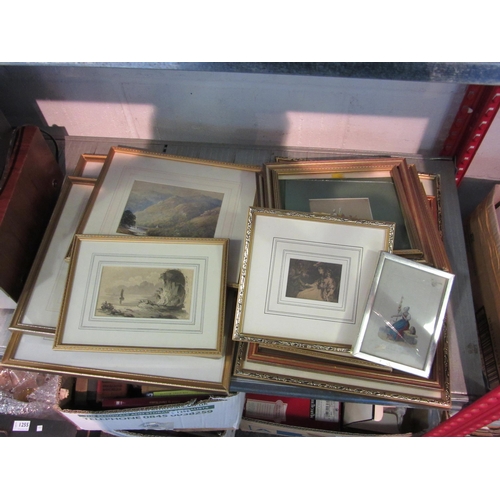 1253 - A group of framed pictures, mainly watercolours