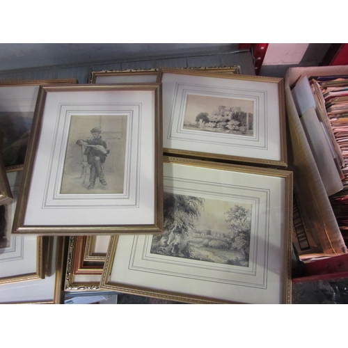 1253 - A group of framed pictures, mainly watercolours