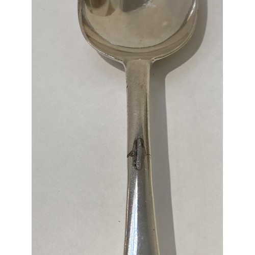 7095 - Six Georgian silver old English pattern spoons all with faded animal crest to terminals one with rep... 