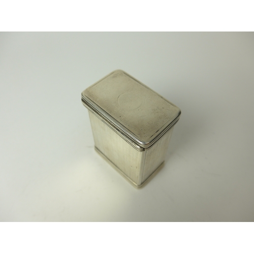 7135 - A Georgian Allen Dominy silver reeded peppermint box, 6cm x 4.8cm x 3cm, London 1807, 71g